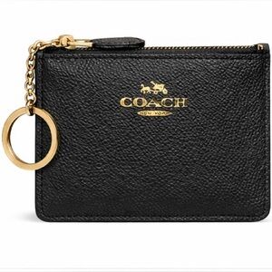 Coach Black ID Card Holder with Key Ring